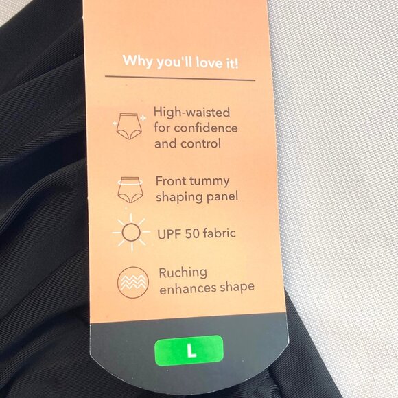 Shapermint High-Waisted Control Bikini Swim Bottom Large L Black 81068 NWT - Picture 5 of 8